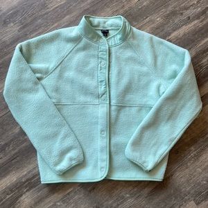 Light Blue Art Class Fleece Button Up Jacket